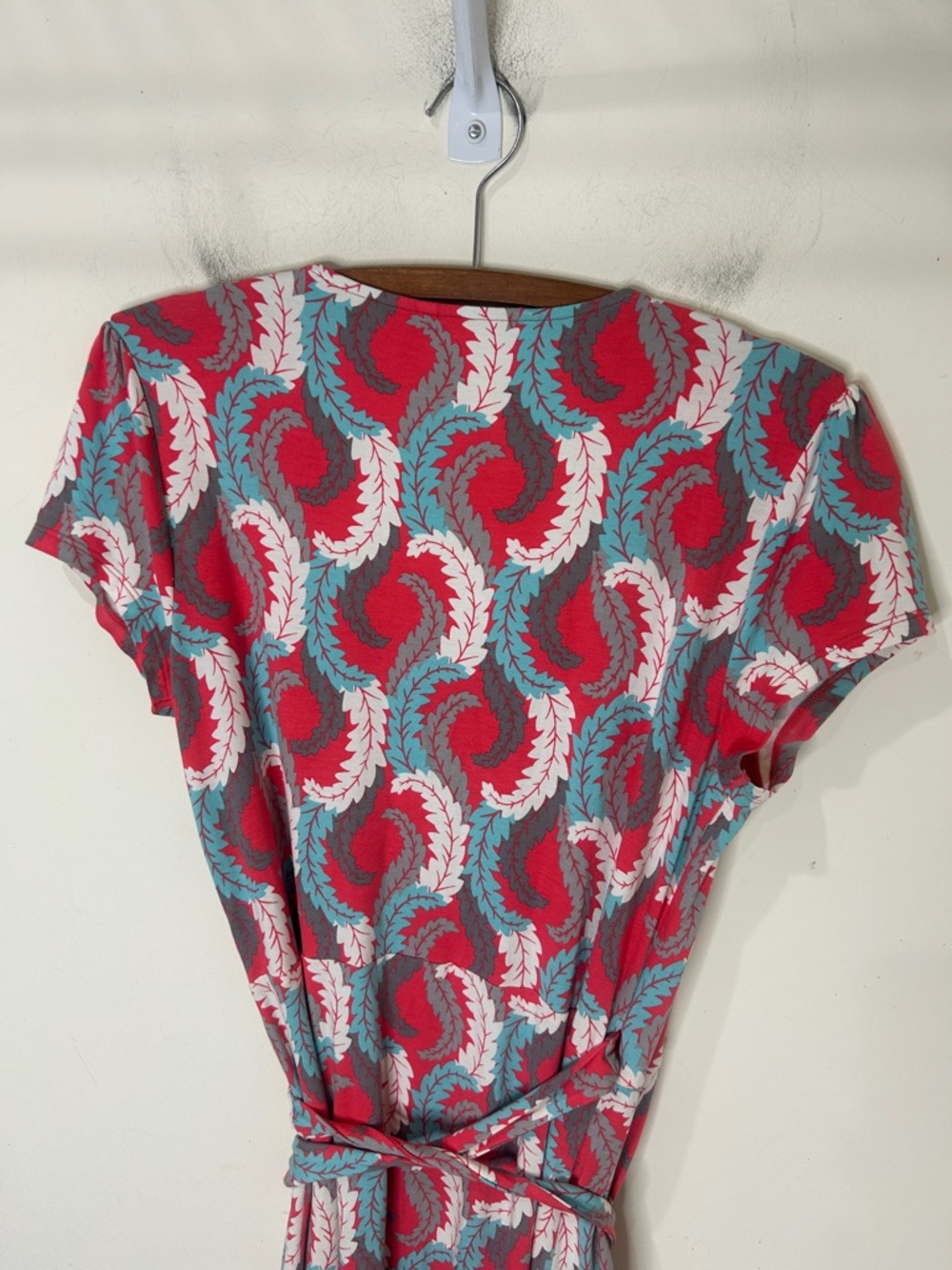 BODEN Marie V-Neck Wrap Dress Coral Blue Size 10R - Picture 13 of 16